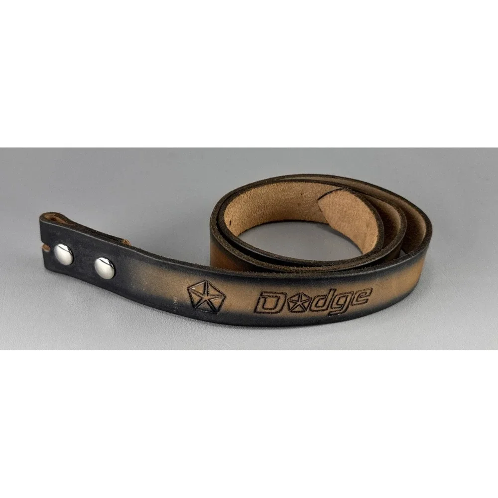 Dodge Ram Trucks Tooled Brown Cowhide Leather Belt 44 x 1.5 Western Ranch Rodeo
